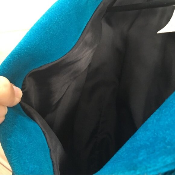 VINTAGE PIONEER WEAR GENUINE LEATHER FRINGE JACKET IN DEEP TEAL - Picture 12 of 16